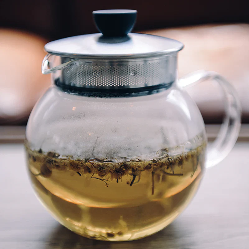 Glass Jumping Leaf Tea Pot 600ml - Image 2