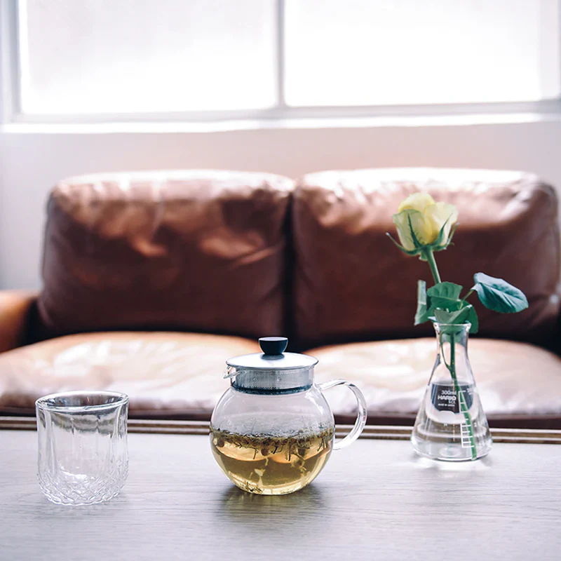 Glass Jumping Leaf Tea Pot 600ml - Image 5