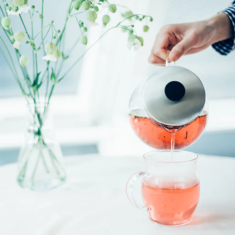 Glass Jumping Leaf Tea Pot 600ml - Image 6