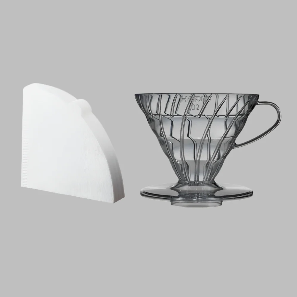 V60 Plastic Coffee Dripper 02 Transparent Black - Image 3